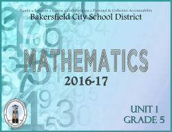 UNIT 1 &ndash; Grade 5