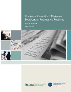 Business Journalism Thrives&mdash; Even Under Repressive Regimes
