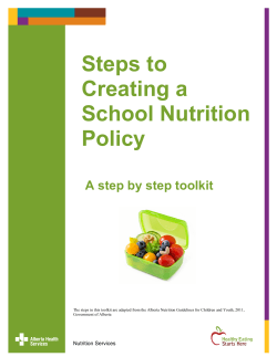 Steps to Creating a School Nutrition Policy