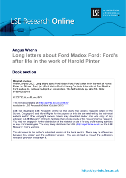 Long letters about Ford Madox Ford
