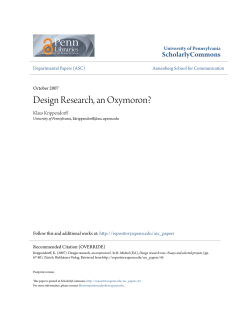 Design Research, an Oxymoron? - ScholarlyCommons