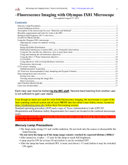 Use of Olympus IX81 Microscope for Fluorescence