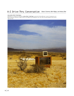 AZ Drive-Thru Conversation Beatriz Colomina