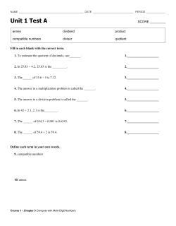 Unit 1 Test A