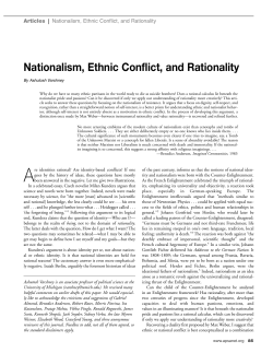 Nationalism, Ethnic Conflict, and Rationality