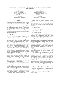 Data inferred multi-word expressions for statistical machine translation