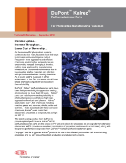 DuPont&trade; Kalrez&reg; for photovoltaic processes