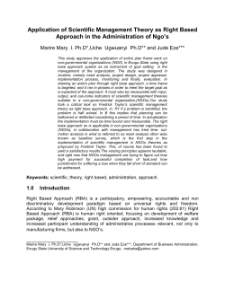 Application of Scientific Management Theory as Right Based