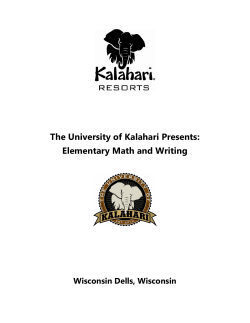 Elementary Math and Writing - Kalahari Resorts and Conventions