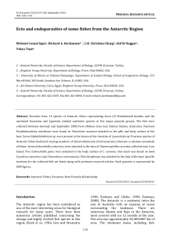 Ecto and endoparasites of some fishes from the Antarctic Region