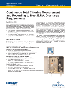 Continuous Total Chlorine Measurement and Recording