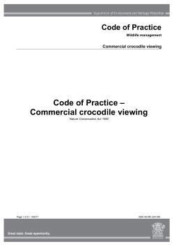 Code of practice: Commercial crocodile viewing