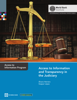 Access to Information and Transparency in the Judiciary: A Guide to