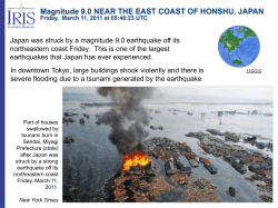 Magnitude 9.0 NEAR THE EAST COAST OF HONSHU, JAPAN