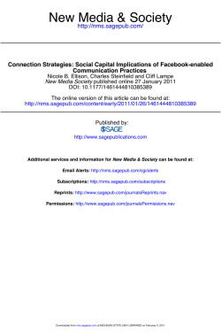 Connection Strategies: Social capital