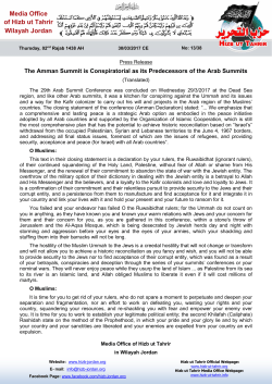 The Amman Summit is Conspiratorial as its