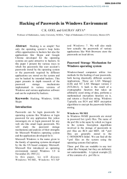 Hacking of Passwords in Windows Environment