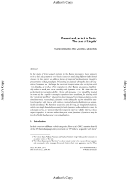 Present and perfect in Bantu: The case of Lingála