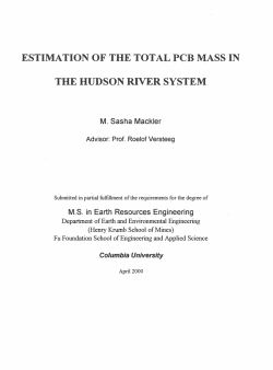 Estimation of the Total PCB Mass in the Hudson River System