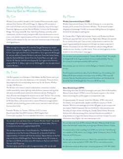 Accessibility Information: How to Get to Windsor