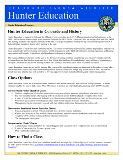 Hunter Education - Colorado Parks and Wildlife