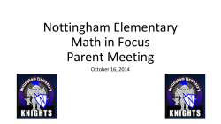 Nottingham Elementary Math in Focus Parent Meeting