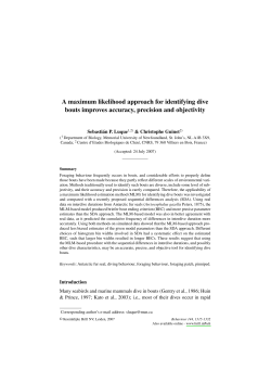 A maximum likelihood approach for identifying dive bouts improves