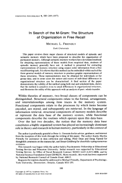 In Search of the M-Gram: The Structure of Organization in Free Recall