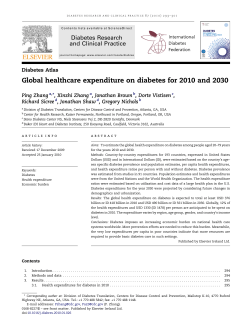 Global healthcare expenditure on diabetes for 2010 and 2030