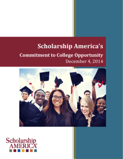 our Commitment To College Opportunity