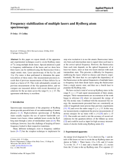 Frequency stabilization of multiple lasers and Rydberg atom