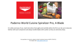 Paderno World Cuisine Spiralizer Pro, 4-‐Blade
