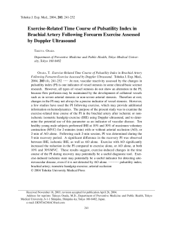 Exercise-Related Time Course of Pulsatility Index in Brachial Artery