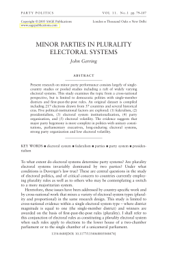 minor parties in plurality electoral systems - bu people