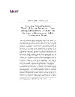 Protection Versus Flexibility: The Civil Service Reform Act, Com