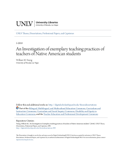 An Investigation of exemplary teaching practices of teachers of