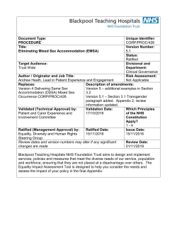 Eliminating Mixed Sexes Ward Procedure