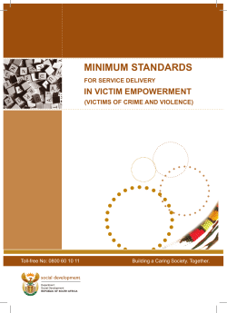 Minimum Standards for service delivery in Victim Empowerment