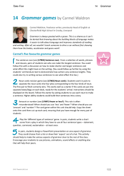 14 Grammar games by Carmel Waldron