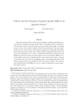 Culture and the formation of gender-specific skills in an agrarian