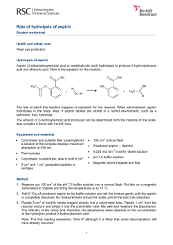 Rate of hydrolysis of aspirin
