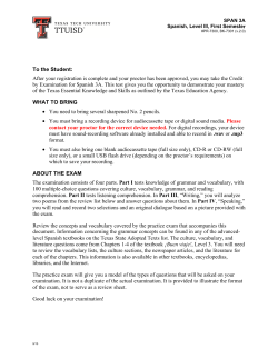 To the Student: After your registration is complete and your proctor