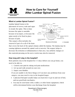 How to Care for Yourself After Lumbar Spinal Fusion