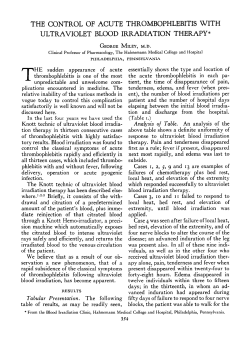 Control of Acute Thrombophlebitis