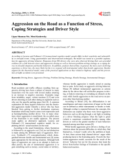 Aggression on the Road as a Function of Stress, Coping Strategies