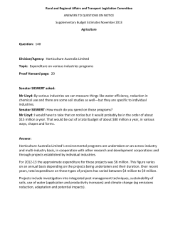 Question: 140 Division/Agency: Horticulture Australia Limited Topic