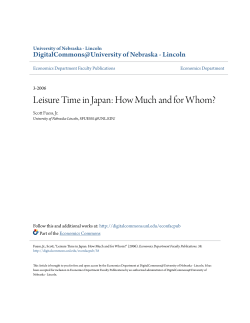 Leisure Time in Japan - DigitalCommons@University of Nebraska