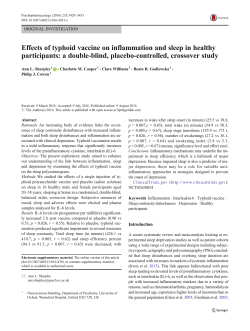 Effects of typhoid vaccine on inflammation and sleep in healthy