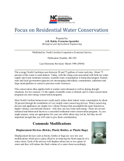 Focus on Residential Water Conservation - NCSU-BAE