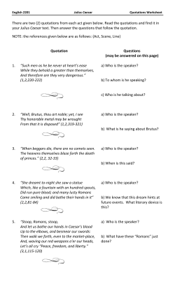 There are two (2) quotations from each act given below. Read the